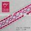 Fashionable polyester lace trim crochet red satin ribbon