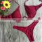 2019 Sexy Women Thong Steel Bandage Swimsuit Swimwear Female Brazilian Solid Push up Vintage Bikinis Set Biquini Beachwear