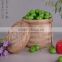 Custom Logo Round Bamboo Storage Basket With Lid