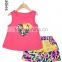 Fashion kids clothing suppliers china pink sleeveless top and print skirt                        
                                                                                Supplier's Choice