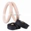 Custom Logo Wooden Durable Gymnastics Ring Adjustable Straps Fitness Ring Sports Dip Ring