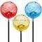 Solar Cracked Stake Lamp Globes LED Outdoor Glass Garden Path Moon Ball Lights