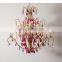 Classic Chandelier 6 Lights Handworked Made in Italy With Silver Finishing Porcelain Luxury High Quality