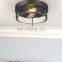 Flush Mount Lighting Fixture, 12inch 2-Light Metal Ceiling Light Fixtures, Oil Rubbed Bronze Finish with Seeded Glass