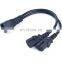 C14 to C15 Y Splitter Power Cord - 15 Amp PDU Extension Power Cord
