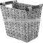 Hand-woven plastic rattan with sturdy wood handles bedroom bathroom kitchen storage baskets