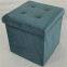 Foldable storage velvet ottoman