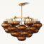 Large Modern Luxury CABRETTE Amber Glass Round Chandelier Hanging For Living Room and Dining Room Bedroom Hotel Ceiling