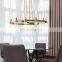 Modern copper industrial style chandelier lighting fixture clear glass shade for living dining room kitchen island foyer lobby