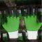 white polyester thread 13 gauge knitted green wave wrinkled latex hand full coated fingers top double coated safety work gloves