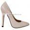 noble black PU women pump shoe high heel lady shoe for 2015