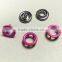 Bright-coloured metal prong ring snap button for baby wear