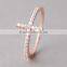 Fashion Women's Elegant Opal Cross Ring/AAA Ziron 925 Sterling Silver CZ Sideways Cross Rings