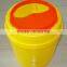 Round medical sharp bin with lid