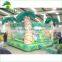 small size inflatable frost shape green slide , inflatable 2 lines water slides