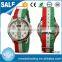 New japan movt waterproof stainless steel back sport watch custom nylon