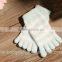 Classic design women thick striped coral velvet socks floor socks five toe socks