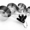Hot sale passed FDA or LFGB stainless steel measuring cup and spoon sets