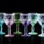 popular press wine goblet glass in solid colors with humming design embossed patern for home deco and holidays