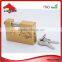 Hardened Shackle Case and Pin Tumbler Cylinder Rectangular Brass Padlock