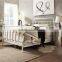 Antique White Graceful Lines Victorian Iron Metal Bed Queen Size
