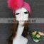 Fashion Knit Headband Pattern Raccoon Fur Pompom Wool Knitted Winter Headband For Women