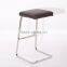 Solid stainless steel metal bar stool with step legs