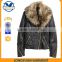 Wholesale fashion style latest design pu leather jacket with fur for woman 2016