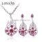 Ruby Stone Bridal Silver Jewelry Display Set E006