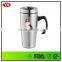16 oz eco-friendly double wall stainless steel travel coffee mug with handle
