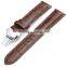 Men Waterproof Classic Head Layered Genuine Cow Leather Butterfly Clasp Watch Band 22mm 24mm
