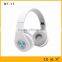 Headband style Wireless double ears shenzhen bluetooth headset With LED Scroller and Selfile FM funtcions