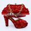 Italian shoes and bag set summer women shoes with girls hand bag