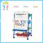 Movable double-side kids painting wooden easel