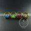 14MM gold plated brass round crown bezel blue,red,champagne and green glass adjustabld ring,vintage ring DIY ring 6220034