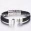 fashion jewelry citi trends jewelry genuine cow leather stainless steel cuff bio magnetic bracelet mens charm bracelet bangle