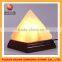 himalayan floor salt crystal lamp for home with wooden base design