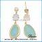 New style Simple Trendy Styles copper glass earrings for women