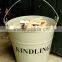Powder coat Kindling Bucket with wooden handle