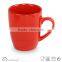 Antique orange color glazed stoneware china ceramic mug