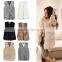 2015 Winter V-neck Sleeveless Faux Fur Vest Women Long Waistcoat Design Vest 6colors