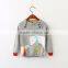 New design baby girl knit sweater cute white bear unisex kid pullover sweatshirt