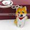 Cute metal shibainu keychain,handmade dog pendant car keychains,Korean gift keyrings for girls