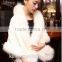 Elegant mink Fur Wedding Shawl for Bridal Dress Winter Fashion Wide Plush Woman Faux Fur Shawl