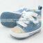 Top quality anti-skid infant boy canvas cotton soft toddler shoes pre-walker sport shoes