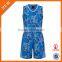Wholesale sublimated custom camo basketball uniforms, basketball jersey uniform design color blue H-836