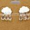 Beaded clouds and raindrops earring stub earring