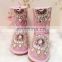 Aidocrystal Pink Warm Snow Boots Children Adult Fur Winter Girls snow boots with Rhinestone