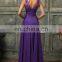 Grace Karin Hot Sale Pink Purple Red Royal Blue Black White Green Sleeveless V-Back Long Chiffon Evening Dress 2017 CL007555-2