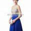 High Quality A Line Sleeveless Floor Length Ruffle Sweetheart Chiffon Sequins Beaded Zipper Backless Women Prom Dress